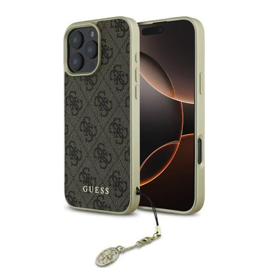 Θήκη για Apple iPhone 16 Pro, Guess, 4G Charm, Καφέ