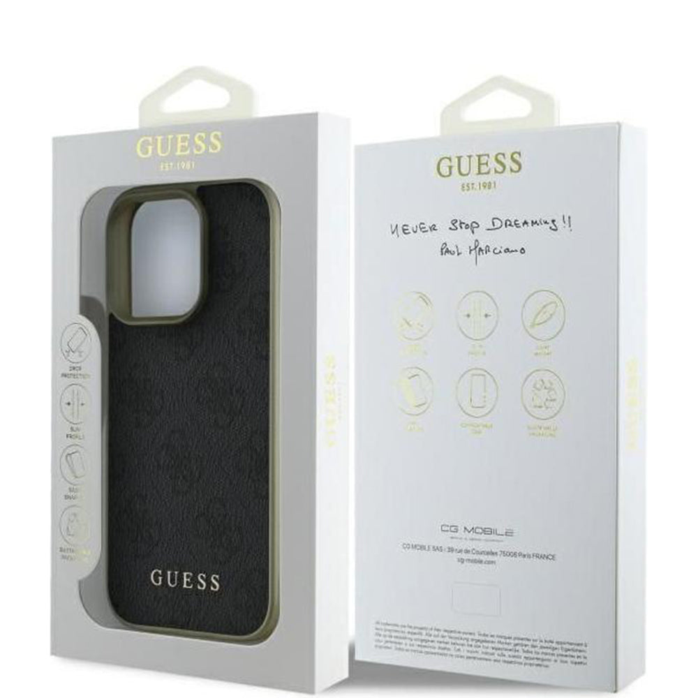Θήκη για Apple iPhone 16 Pro, Guess, 4G Charm, Μαύρη
