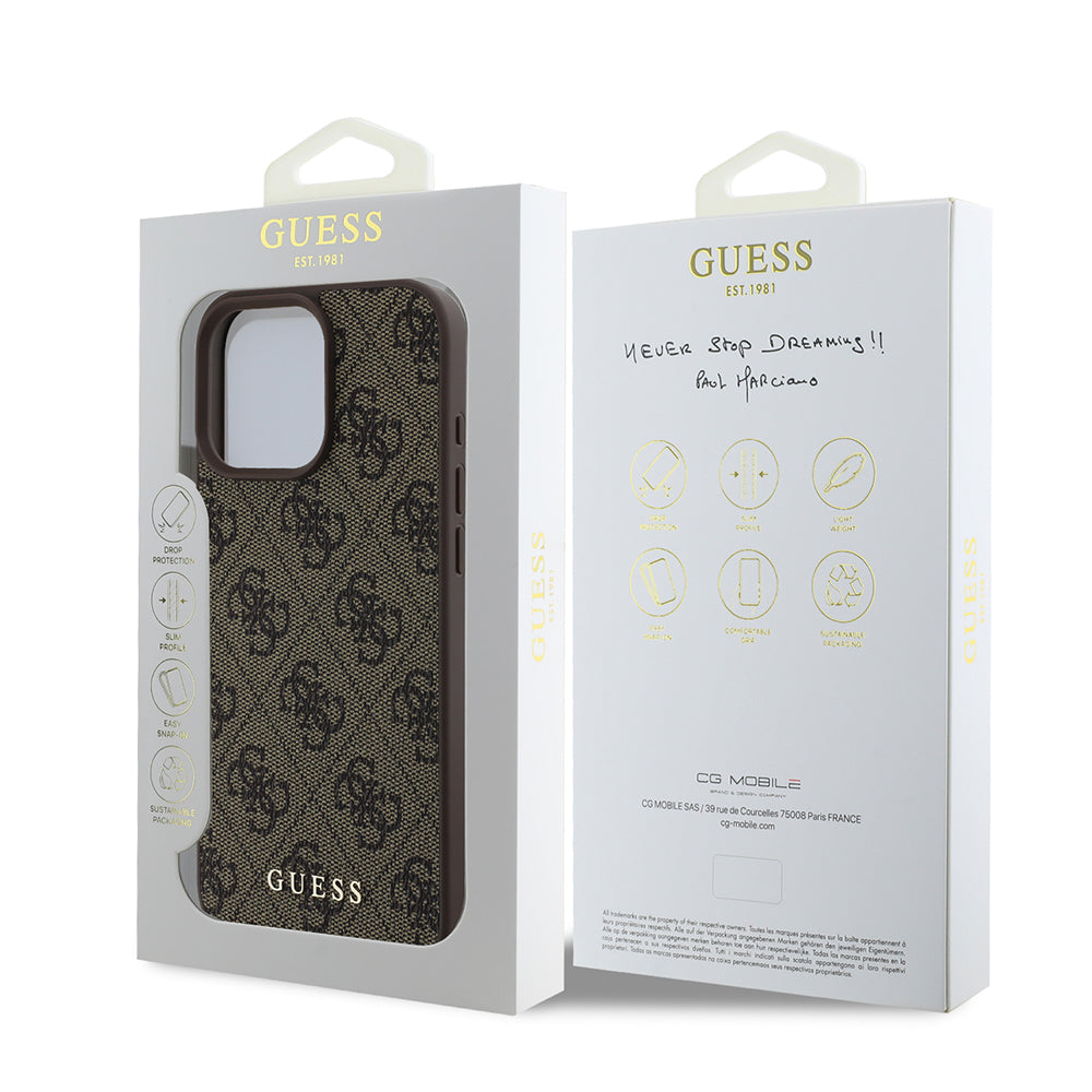 Θήκη για Apple iPhone 16 Pro, Guess, 4G Classic, Καφέ
