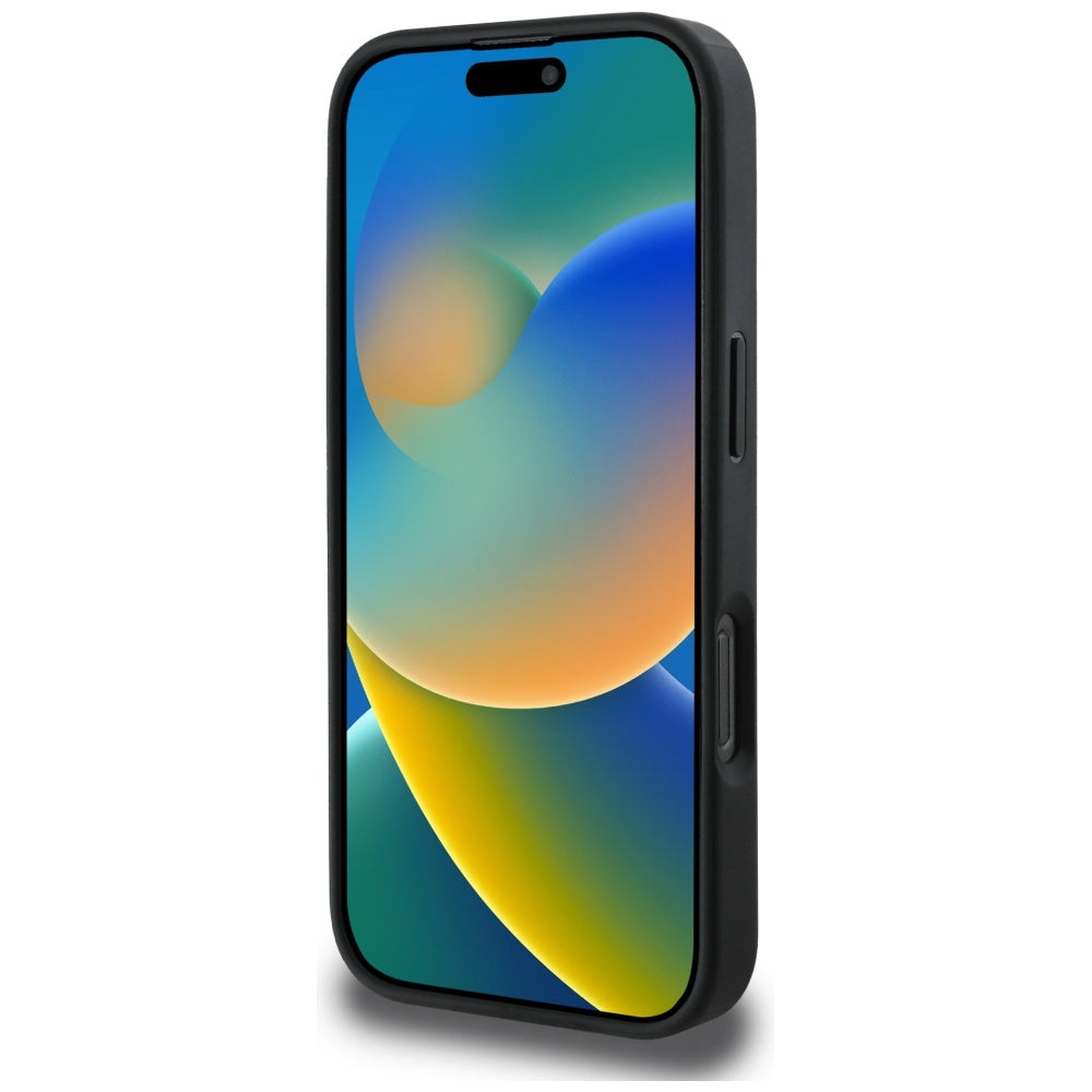 Θήκη για Apple iPhone 16 Pro, Guess, 4G Grained Roses Big Logo, Μαύρη