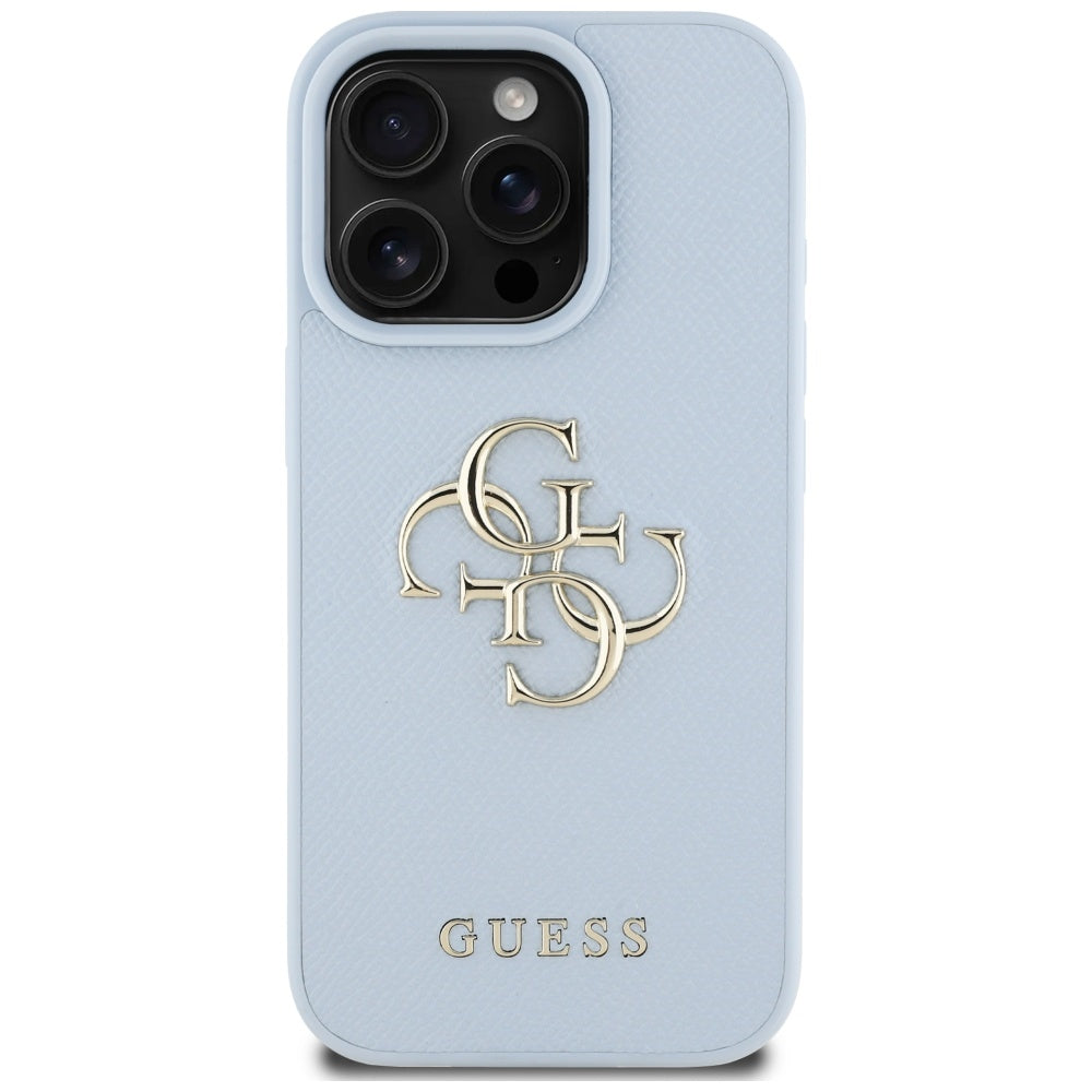 Θήκη για Apple iPhone 16 Pro, Guess, Grained Big 4G Logo Small Classic Logo, Μπλε