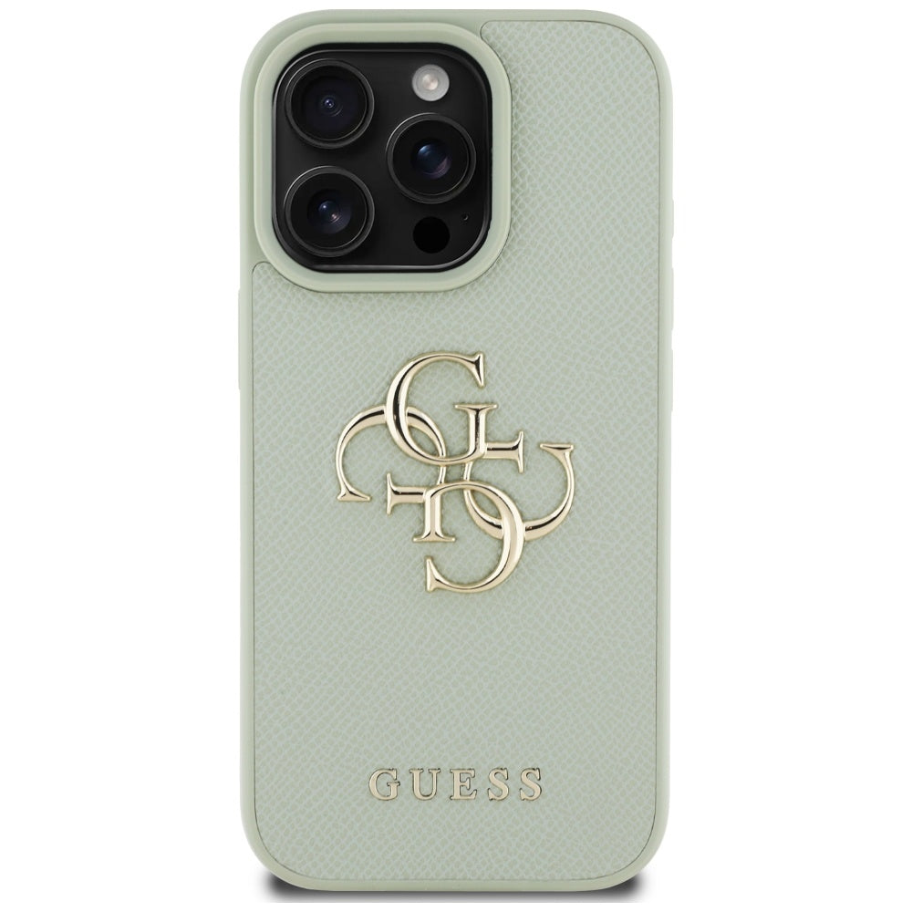 Θήκη για Apple iPhone 16 Pro, Guess, Grained Big 4G Logo Small Classic Logo, Πράσινο