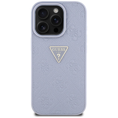 Θήκη για Apple iPhone 16 Pro, Guess, Hot Stamp 4G Pattern Triangle Logo, Ανοιχτό Μωβ