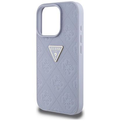 Θήκη για Apple iPhone 16 Pro, Guess, Hot Stamp 4G Pattern Triangle Logo, Ανοιχτό Μωβ