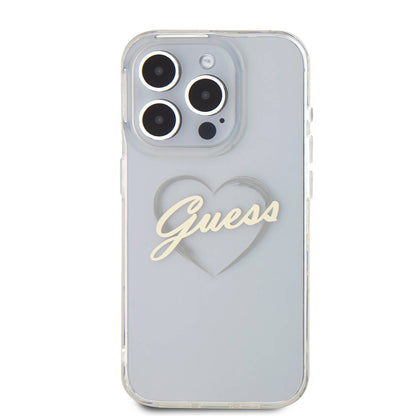 Θήκη για Apple iPhone 16 Pro, Guess, IML Heart, Διάφανη