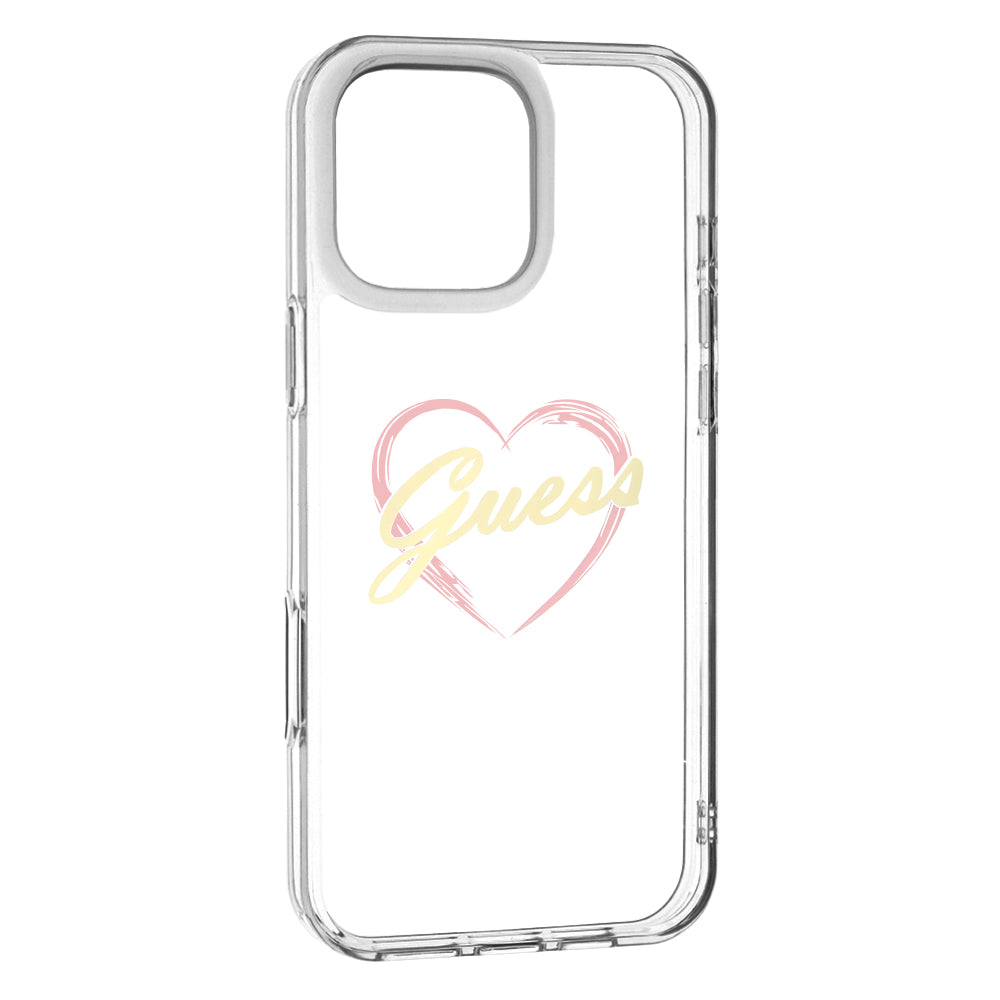 Θήκη για Apple iPhone 16 Pro, Guess, IML Heart, Διάφανη