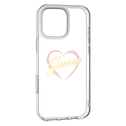 Θήκη για Apple iPhone 16 Pro, Guess, IML Heart, Διάφανη