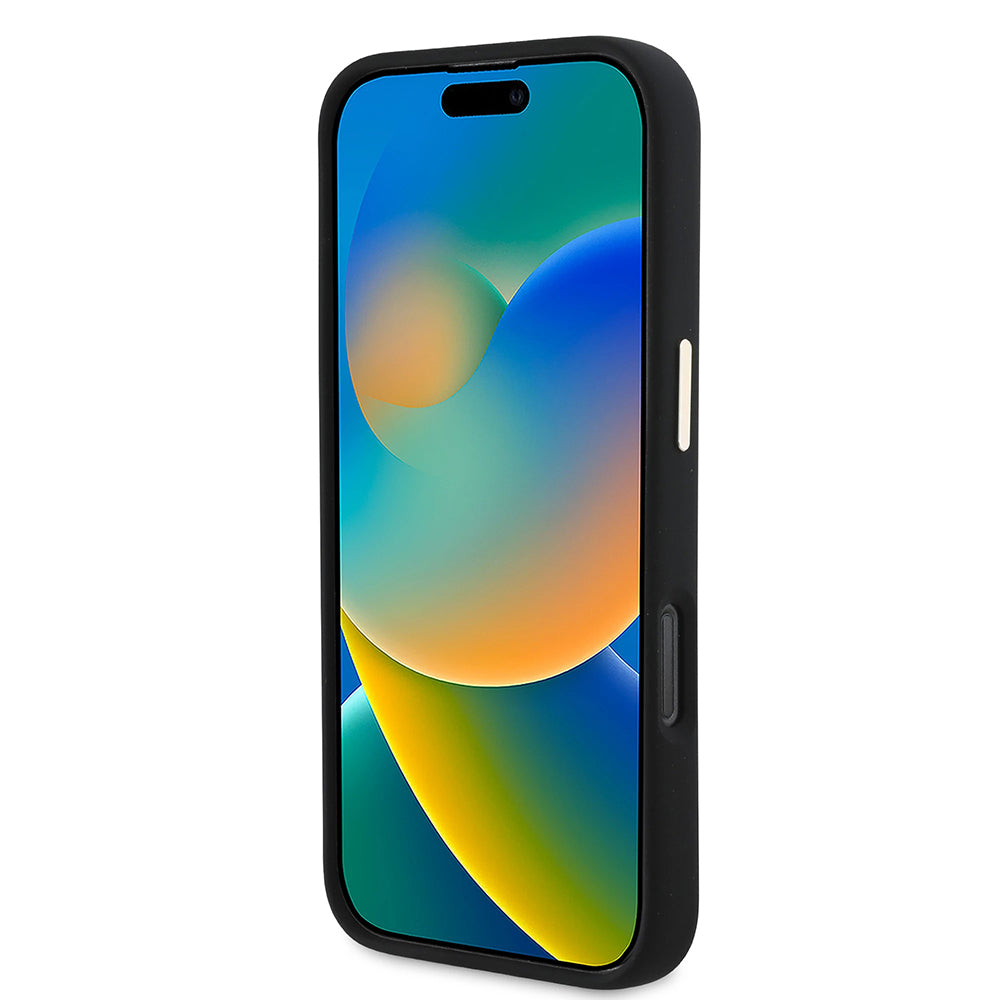 Θήκη για Apple iPhone 16 Pro, Guess, Script Metal Logo & Frame, Μαύρη