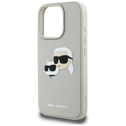 Θήκη για Apple iPhone 16 Pro, Karl Lagerfeld, 3D Rubber Karl & Choupette, Μπεζ