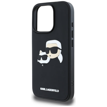 Θήκη για Apple iPhone 16 Pro, Karl Lagerfeld, 3D Rubber Karl & Choupette, Μαύρη