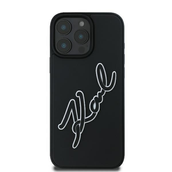 Θήκη για Apple iPhone 16 Pro, Karl Lagerfeld, 3D Rubber Signature, Μαύρη