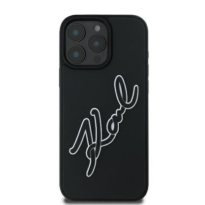 Θήκη για Apple iPhone 16 Pro, Karl Lagerfeld, 3D Rubber Signature, Μαύρη