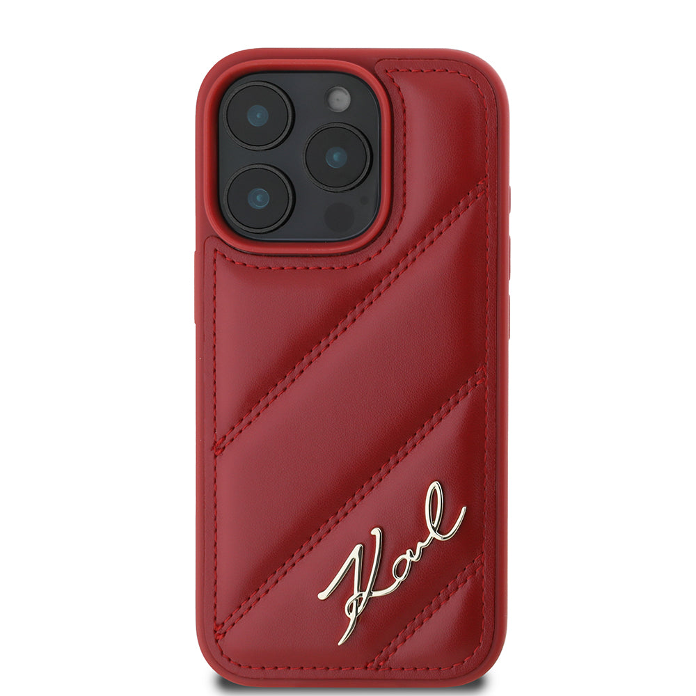 Θήκη για Apple iPhone 16 Pro, Karl Lagerfeld, Diagonal Quilted Script, Rosie