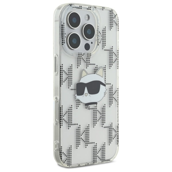 Θήκη για Apple iPhone 16 Pro, Karl Lagerfeld, IML Luxury Electroplated Choupette's Head, Διάφανη