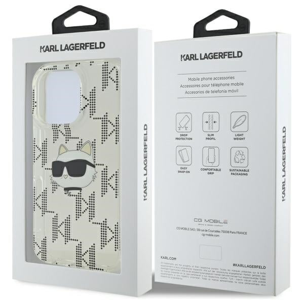 Θήκη για Apple iPhone 16 Pro, Karl Lagerfeld, IML Luxury Electroplated Choupette's Head, Διάφανη