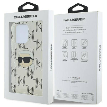 Θήκη για Apple iPhone 16 Pro, Karl Lagerfeld, IML Luxury Electroplated Karl's Head, Διαφανής