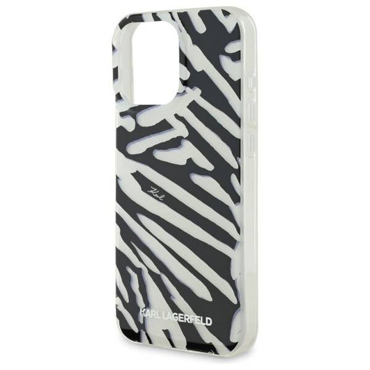 Θήκη για Apple iPhone 16 Pro, Karl Lagerfeld, IML Luxury Zebra Pattern with Strap, Μαύρη