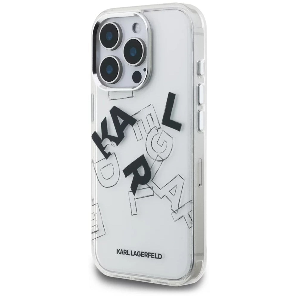 Θήκη για Apple iPhone 16 Pro, Karl Lagerfeld, IML Sketched Graphic Logo, Διαφανής