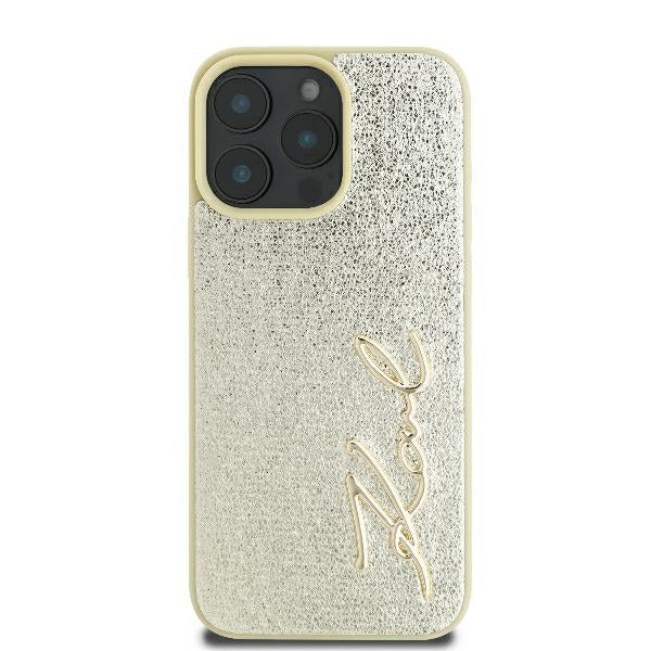 Θήκη για Apple iPhone 16 Pro, Karl Lagerfeld, Metal Signature, Χρυσή