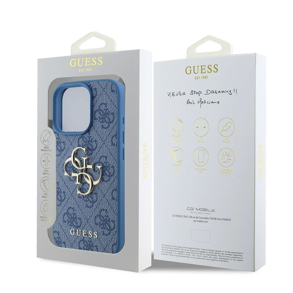 Θήκη για Apple iPhone 16 Pro Max, Guess, 4G Big Logo, Μπλε