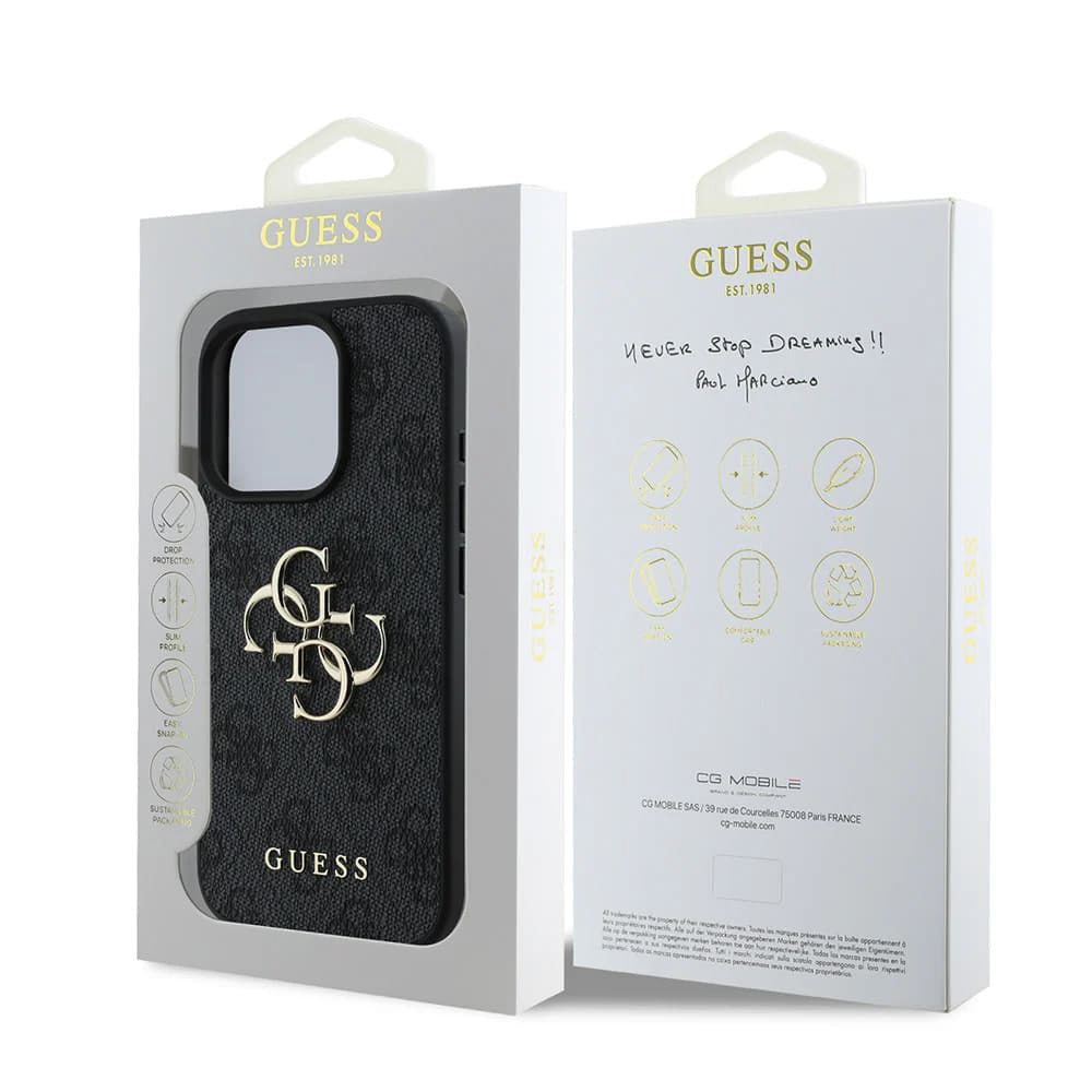 Θήκη για Apple iPhone 16 Pro Max, Guess, 4G Big Logo, Μαύρη