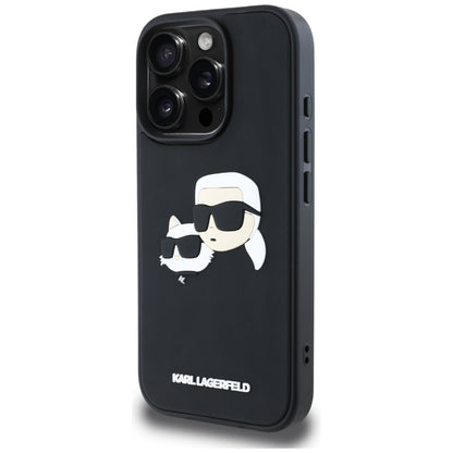 Θήκη για Apple iPhone 16 Pro Max, Karl Lagerfeld, 3D Rubber Karl & Choupette, Μαύρη