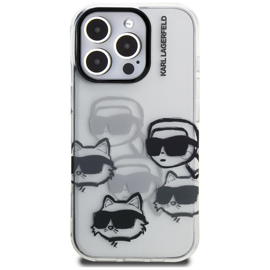 Θήκη για Apple iPhone 16 Pro Max, Karl Lagerfeld, IML Luxury Multi Head Pattern, Διαφανής