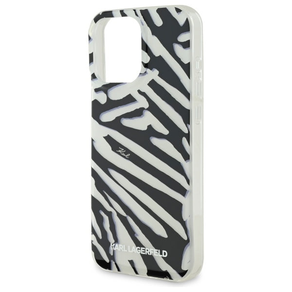 Θήκη για Apple iPhone 16 Pro Max, Karl Lagerfeld, IML Luxury Zebra Pattern with Strap, Μαύρη