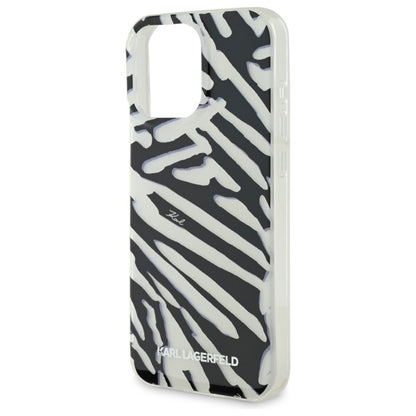 Θήκη για Apple iPhone 16 Pro Max, Karl Lagerfeld, IML Luxury Zebra Pattern with Strap, Μαύρη