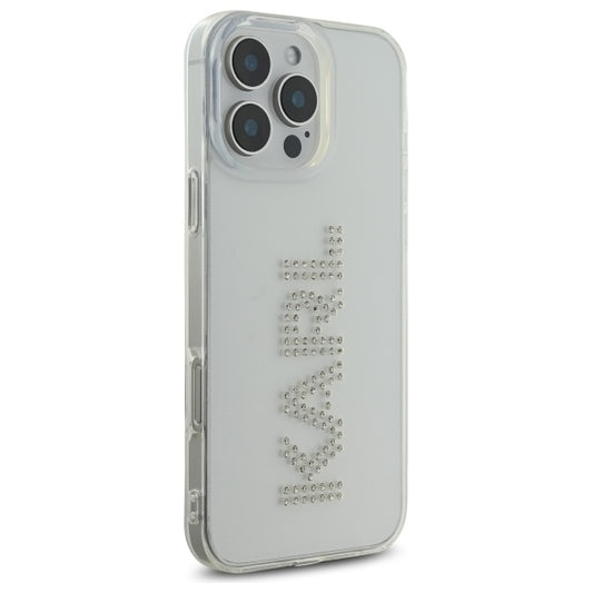 Case for Apple iPhone 16 Pro Max, Karl Lagerfeld, IML Rhinestones Transparent Logo, Transparent