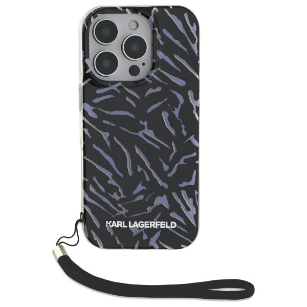Case for Apple iPhone 16 Pro Max, Karl Lagerfeld, Zebra with Cord Strap, Purple