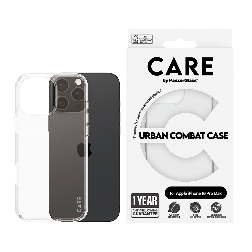 Θήκη για Apple iPhone 16 Pro, PanzerGlass, Care Urban Combat, Διαφανής