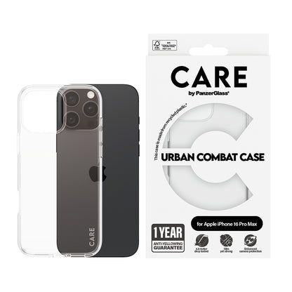 Θήκη για Apple iPhone 16 Pro, PanzerGlass, Care Urban Combat, Διαφανής