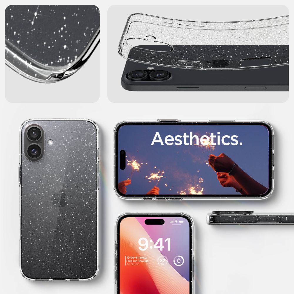 Θήκη για Apple iPhone 16, Spigen, Liquid Crystal Glitter, Διαφανής ACS08192