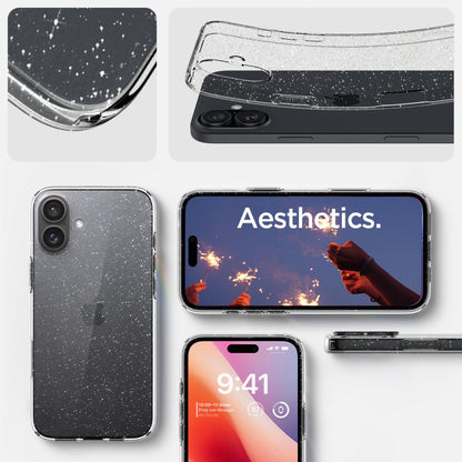 Θήκη για Apple iPhone 16, Spigen, Liquid Crystal Glitter, Διαφανής ACS08192