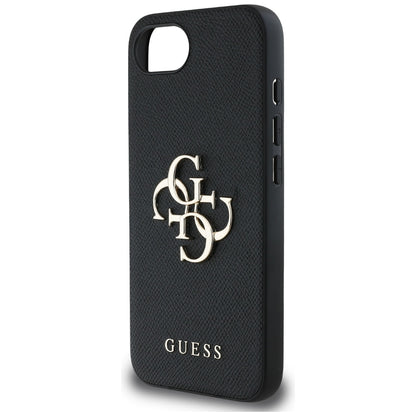 Θήκη για Apple iPhone 16e, Guess, 4G Grained Big and Classic Logo, Μαύρη