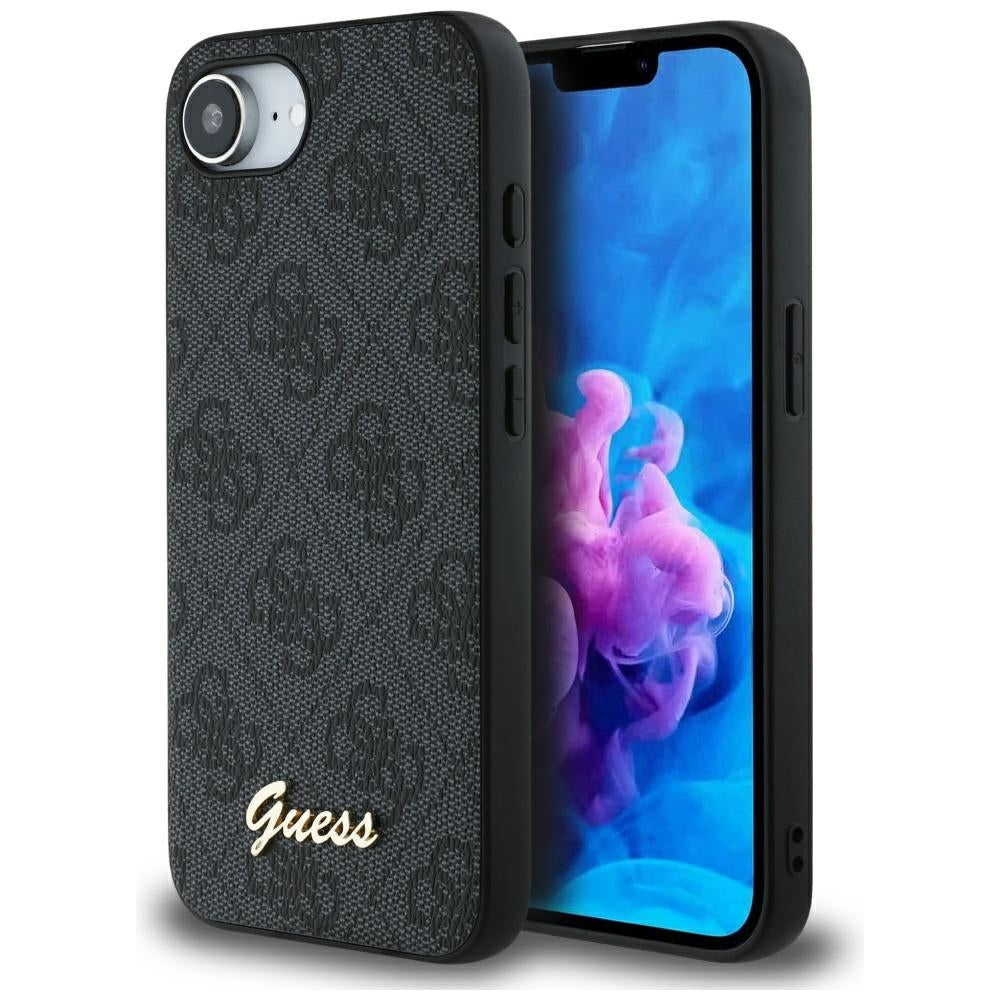 Θήκη για Apple iPhone 16e, Guess, 4G Script Logo, Μαύρη