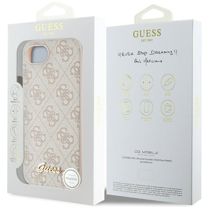 Θήκη για Apple iPhone 16e, Guess, 4G Script Logo, Ροζ