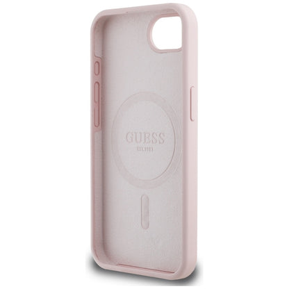 Θήκη για Apple iPhone 16e, Guess, Script Metal Logo, Ροζ