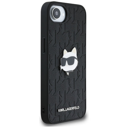 Case for Apple iPhone 16e, Karl Lagerfeld, Monogram Choupette's Head, Black