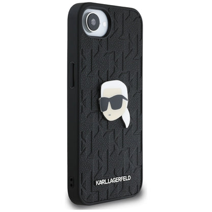 Θήκη για Apple iPhone 16e, Karl Lagerfeld, Monogram Karl's Head, Μαύρη