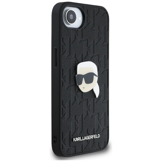 Θήκη για Apple iPhone 16e, Karl Lagerfeld, Monogram Karl's Head, Μαύρη