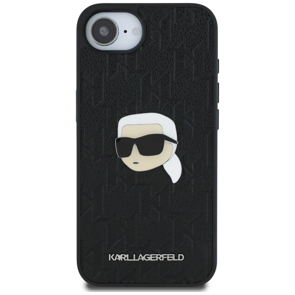 Θήκη για Apple iPhone 16e, Karl Lagerfeld, Monogram Karl's Head, Μαύρη