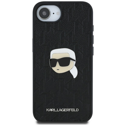 Θήκη για Apple iPhone 16e, Karl Lagerfeld, Monogram Karl's Head, Μαύρη