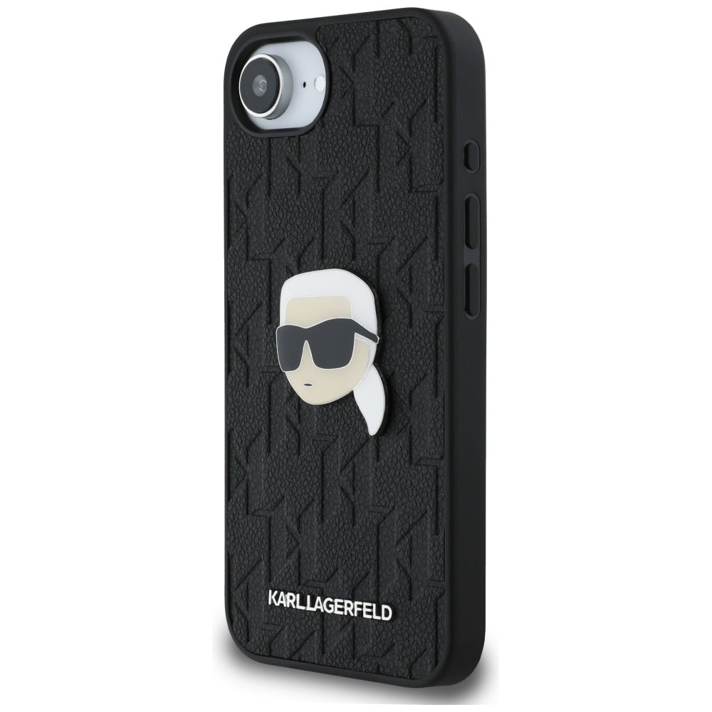 Θήκη για Apple iPhone 16e, Karl Lagerfeld, Monogram Karl's Head, Μαύρη