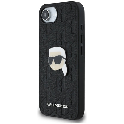 Θήκη για Apple iPhone 16e, Karl Lagerfeld, Monogram Karl's Head, Μαύρη