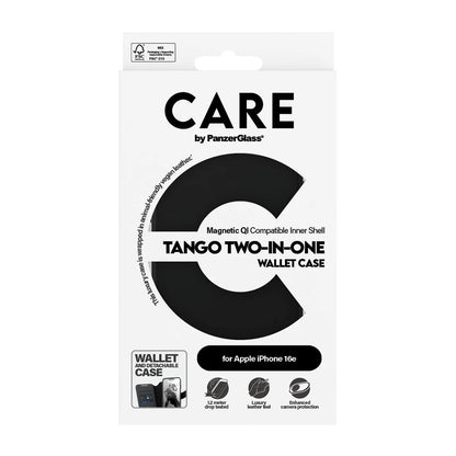 Θήκη για Apple iPhone 16e, PanzerGlass, Care Feature Tango Two-in-One, Μαύρη