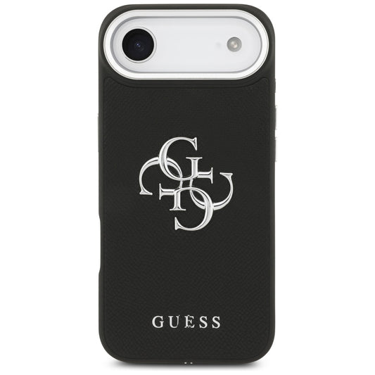 Θήκη για Apple iPhone 17 Air, Guess, 4G Grained Big and Classic Logo, Μαύρη Ασημί