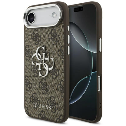 Θήκη για Apple iPhone 17 Air, Guess, Big 4G Logo Classic, Καφέ Ασημί