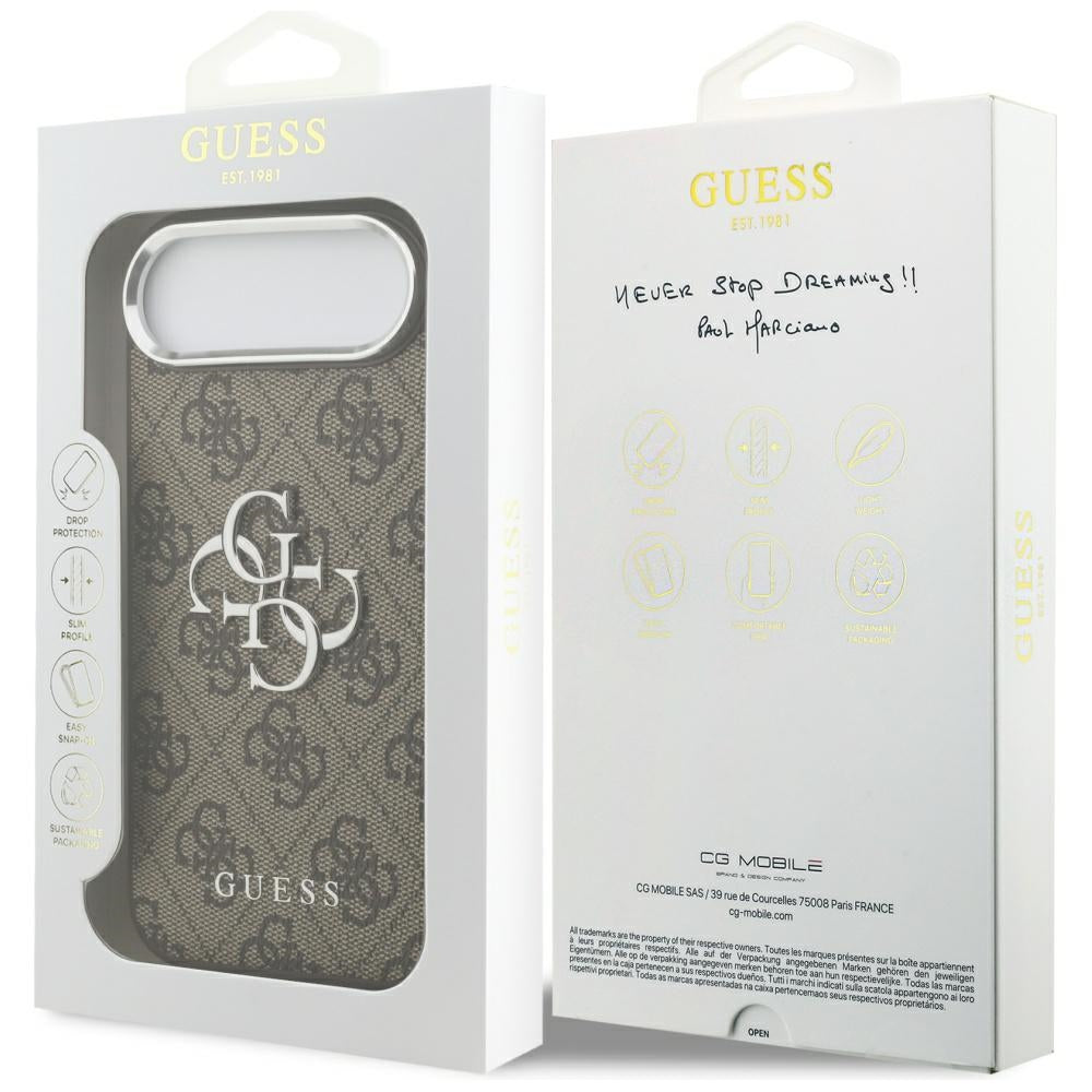 Θήκη για Apple iPhone 17 Air, Guess, Big 4G Logo Classic, Καφέ Ασημί